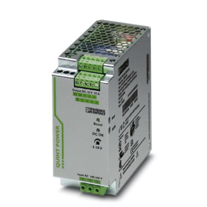 Phoenix Contact Switching Power Supply; QUINT-PS/ 1AC/12DC/15; 12VDC OUT; 15A; 85-264VAC / 90-350VDC IN; Single Phase; DIN Rail Mount; Metal Frame